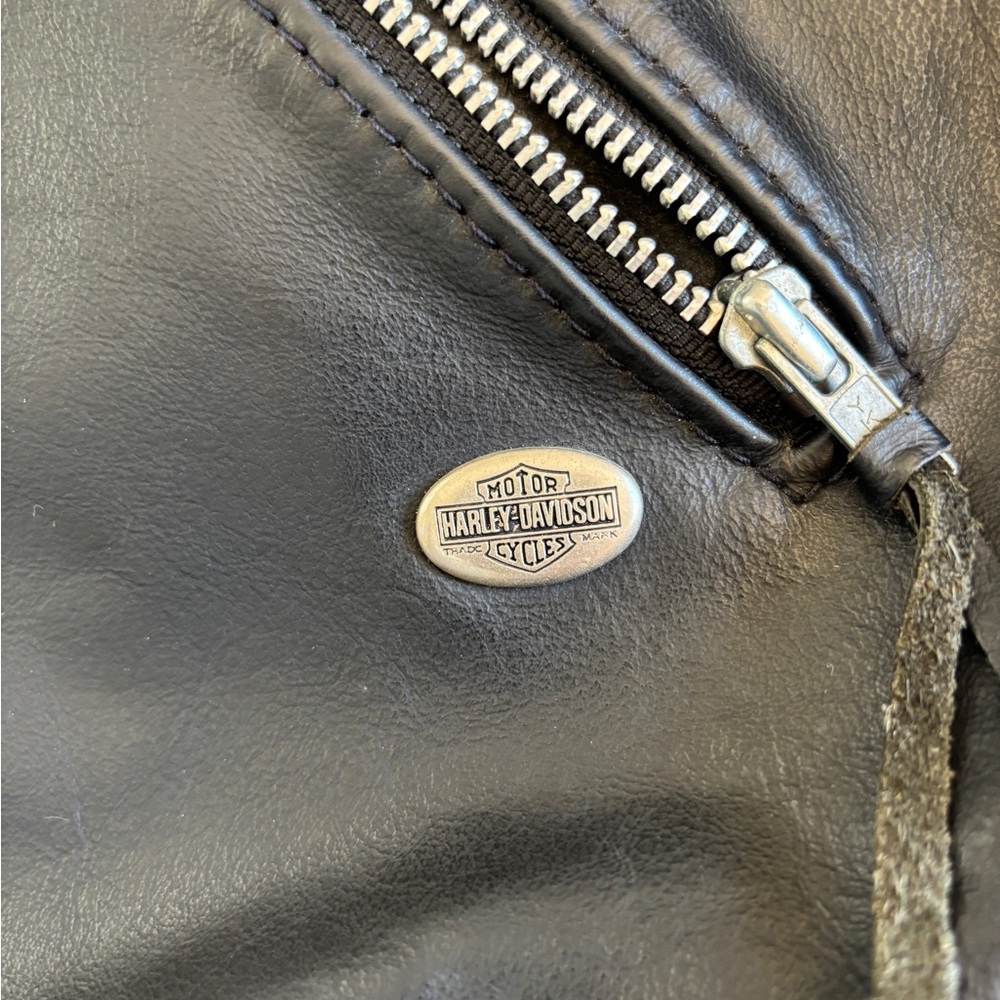 Harley Davidson men’s XL Black Leather Biker Jacket - Picture 4 of 6